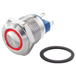 TRUCOMPONENTS 782645 Pushbutton ,Panel Mount,Off/(On),SPST,Solder,IP65