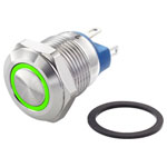 TRUCOMPONENTS 782646 Pushbutton ,Panel Mount,Off/(On),SPST,Solder,IP65