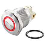 TRUCOMPONENTS 782652 Pushbutton ,Panel Mount,Off/(On),SPST,Solder,IP65
