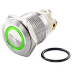 TRUCOMPONENTS 782653 Pushbutton ,Panel Mount,Off/(On),SPST,Solder,IP65