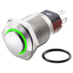 TRUCOMPONENTS 782661 Pushbutton ,Panel Mount,Off/(On),NO/NC,Solder,IP65