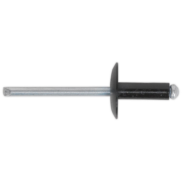 Sealey RAB3210L Aluminium Rivet Black Large Flange 3.2 x 10mm Pack of 200