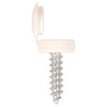 Sealey NPW50 Number Plate Screw & Flip Cap Ø4.2 x 19mm White Pack of 50