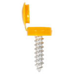 Sealey NPY50 Number Plate Screw & Flip Cap Ø4.2 x 19mm Yellow Pack of 50