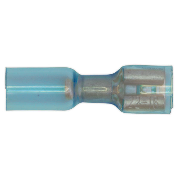 Sealey BTSPF25 Heat Shrink Push-On Terminal 6.4mm Female Blue Pack...