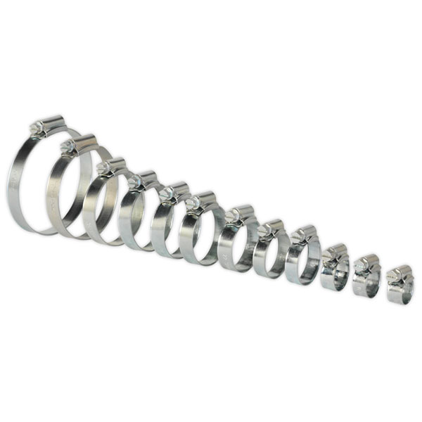 Sealey SHCS3 Hose Clip Assortment 85pc 8-57mm Zinc Plated