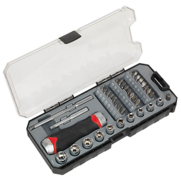 Sealey Fine Tooth Ratchet Screwdriver & Accessory Set 38PC