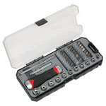 Sealey AK64905 Fine Tooth Ratchet Screwdriver & Accessory Set 38pc