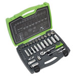Sealey AK7960 Socket Set 34pc 3/8Sq Drive 6pt WallDrive® Metric