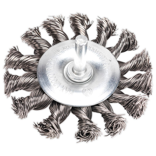 Click to view product details and reviews for Sealey Tkfbs75 Twist Knot Wire Flat Brush 75mm With 6mm Shaft.