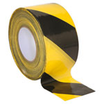 Sealey BTBY Hazard Warning Barrier Tape 80mm x 100m Black/Yellow Non-Adhesive