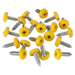 Sealey PTNP2 Number Plate Screw Plastic Enclosed Head Ø4.8 x 18mm Yellow Pack 50