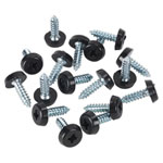 Sealey PTNP3 Number Plate Screw Plastic Enclosed Head Ø4.8 x 18mm Black Pack 50
