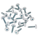 Sealey PTNP5 Number Plate Screw Plastic Enclosed Head Ø4.8 x 24mm White Pack 50