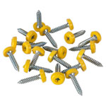 Sealey PTNP6 Number Plate Screw Plastic Enclosed Head Ø4.8 x 24mm Yellow Pack 50