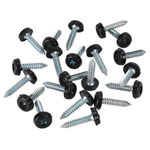 Sealey PTNP7 Number Plate Screw Plastic Enclosed Head Ø4.8 x 24mm Black Pack 50