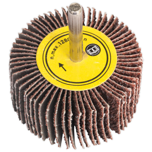 Sealey FW251060 Flap Wheel 25 x 10mm 6mm Shaft 60Grit