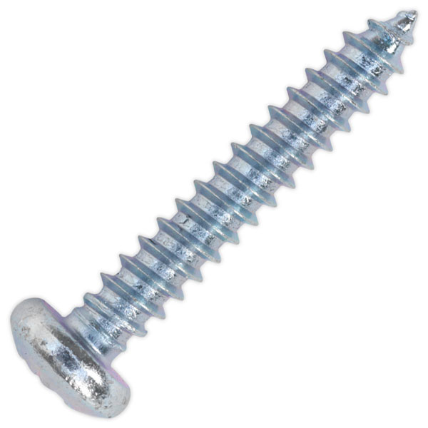 Sealey STPP4225 Self Tapping Screw 4.2 x 25mm Pan Head Pozi Zinc DIN 7981CZ Pack of 100