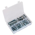 Sealey AB052SNW Setscrew, Nut & Washer Assortment 150pc High Tensile M10 Metric