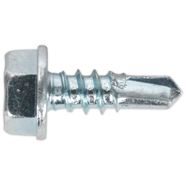 Sealey SDHX4213 Self Drilling Screw 4.2 x 13mm Hex Head Zinc DIN 7...