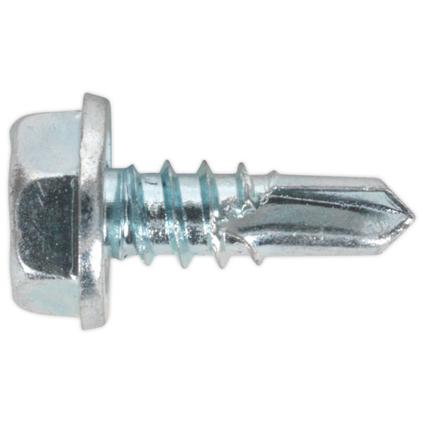 Sealey SDHX4813 Self Drilling Screw 4.8 x 13mm Hex Head Zinc DIN 7...