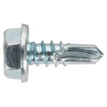 Sealey SDHX4813 Self Drilling Screw 4.8 x 13mm Hex Head Zinc DIN 7504K Pack 100