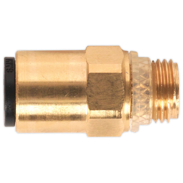 Sealey JGBC618 Brass SuperThread Straight Adaptor 6mm x 1/8"BSP Pa...