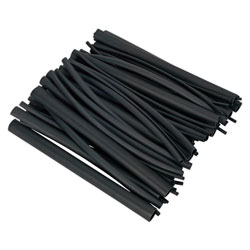 Sealey HSTAL72B Heat Shrink Tubing Assortment 72pc Black Adhesive Lined 200mm