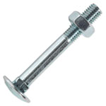 Sealey CBN1075 Coach Bolt & Nut M10 x 75mm Zinc DIN 603 Pack of 50