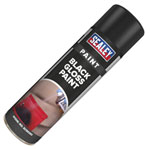 Sealey SCS025 Black Gloss Paint 500ml Pack of 6