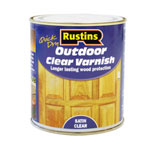 Rustins EAVS500 Quick Drying Outdoor Clear Varnish Satin 500ml