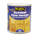 Rustins EAVS1000 Quick Drying Outdoor Clear Varnish Satin 1 Litre