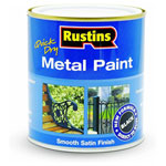 Rustins MPBK500 Quick Dry Metal Paint Smooth Satin Finish Black 500ml