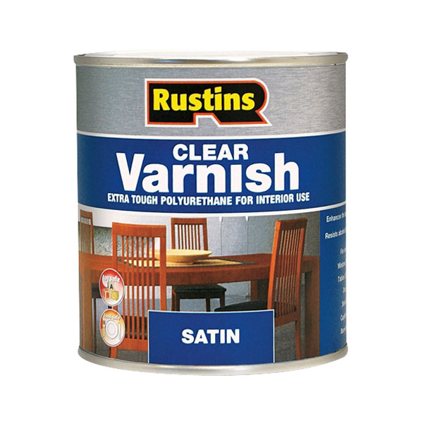 Rustins POSC1000 Polyurethane Varnish Satin Clear 1 Litre