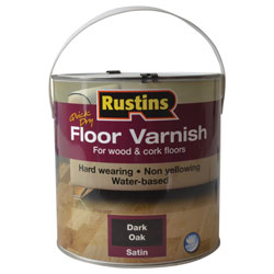 Rustins AFDO2500 Quick Dry Coloured Floor Varnish Dark Oak 2.5 Litre