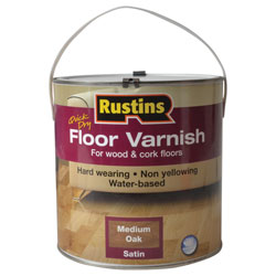 Rustins AFMO2500 Quick Dry Coloured Floor Varnish Medium Oak 2.5 Litre