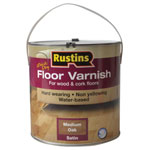 Rustins AFMO2500 Quick Dry Coloured Floor Varnish Medium Oak 2.5 Litre