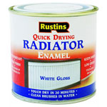 Rustins RADG250 Quick Dry Radiator Enamel Paint Gloss White 250ml