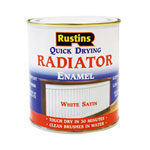 Rustins RADS250 Quick Dry Radiator Enamel Paint Satin White 250ml