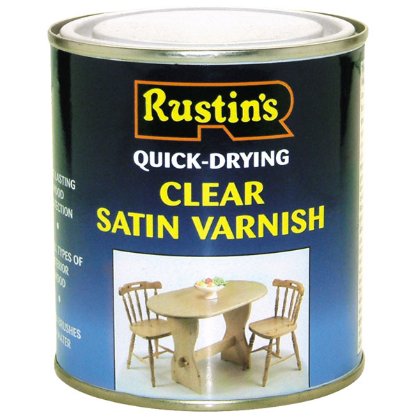 Rustins AVSC1000 Quick Dry Varnish Satin Clear 1 litre