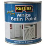 Rustins WHISW1000 White Satin Paint 1 Litre