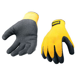 DEWALT DPG70L Yellow Knit Back Latex Gloves