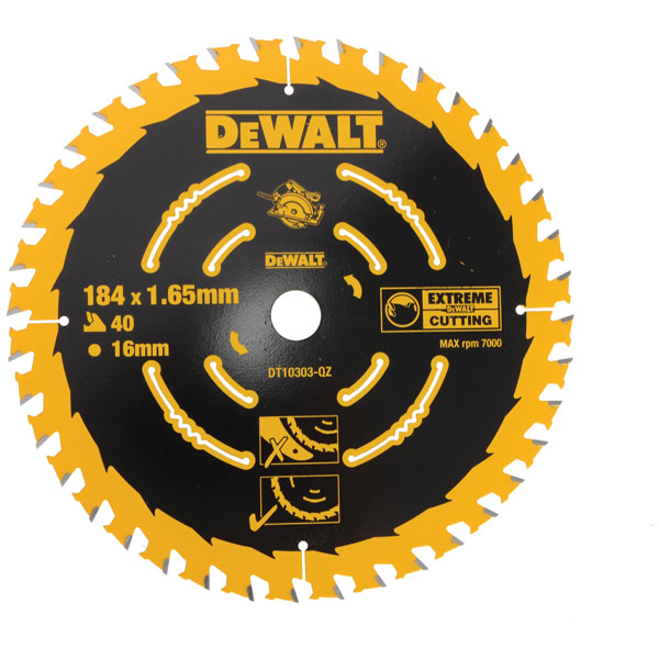 DEWALT DT10303QZ Circular Saw Blade 184 x 16mm x 40T Corded Extreme