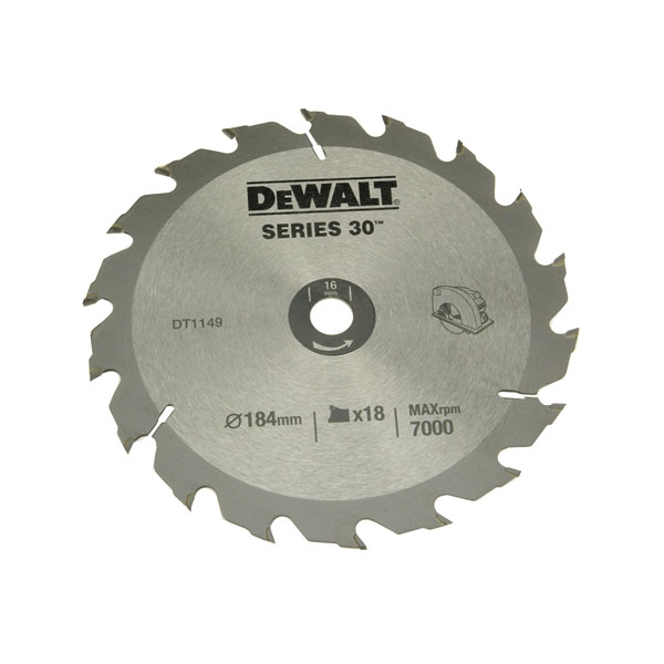 DeWalt DT1149QZ Construction Circular Saw Blade 184 x 16mm x 18T Series 30 Rapid Online