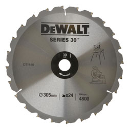 DeWalt DT1160-QZ Construction Circular Saw Blade 305 x 30mm x 24T Series 30