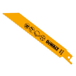 DEWALT DT2348-QZ Bi Metal Sabre Blade for Plastic & Pipes 152mm Pack of 5