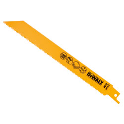 DEWALT DT2387-QZ Bi Metal Sabre Blade for Plastic & Pipes 203mm Pack of 5