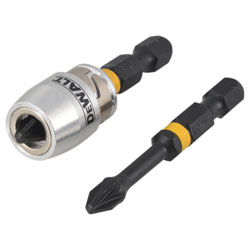 DEWALT Impact-QZ Torsion 2 x PZ2 50mm and Magnetic Screwlock Sleeve