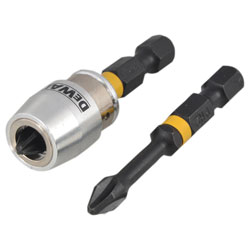 DEWALT Impact-QZ Torsion 2 x PH2 50mm and Magnetic Screwlock Sleeve