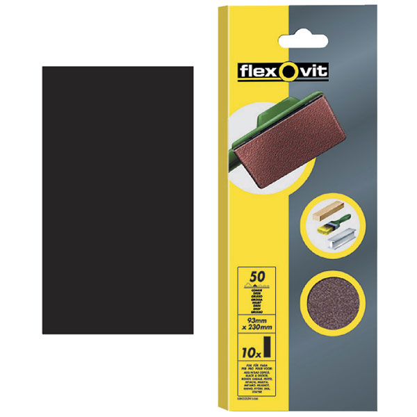 Flexovit 63642526326 1/2 Sanding Sheets Orbital 115 x 280mm Plain ...